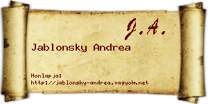 Jablonsky Andrea névjegykártya