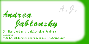 andrea jablonsky business card